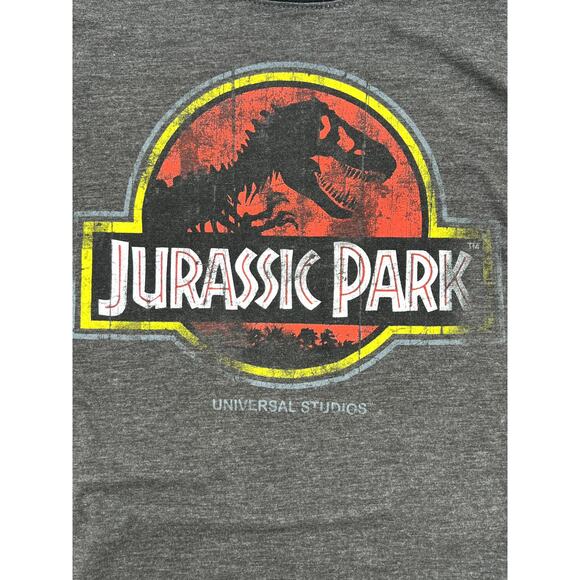 UNIVERSAL STUDIOS JURASSIC PARK Heathered Charcoal Grey T-shirt (Small) - Picture 9 of 9